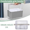Shower Storage Basket - Portable Large Bathroom Storage Organizer with Handles and Dividers for College Dorms, Cabinets, Bathroom Counters,Gray - 4 of 4