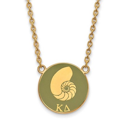 Black Bow Jewelry 14k Yellow Gold Plated Sterling Silver Kappa Delta Greek Life Necklace 18 Inch