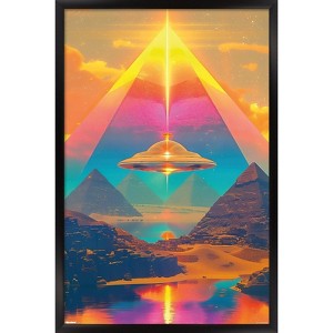 Trends International Ray Heere - UFO Pyramid 1 Framed Wall Poster Prints - 1 of 4
