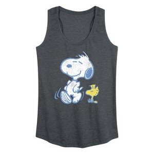 Women's - Peanuts - Snoopy And Woodstock Pastels Graphic Racerback Tank - 1 of 4
