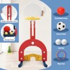 5 in 1 Toddler Slide and Swing Set, Kids Slide Climber for Toddlers, Playset with Adjustable Swing and Basketball Hoop,Soccer Golf, Ring Toss Game - 2 of 4