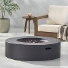 VYNXARIA Lightweight Concrete Outdoor Circular Fire Pit, Dark Gray 50000 BTU (Tank Cover not Included) - 2 of 4
