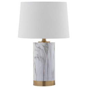 Winston Table Lamp - 18.25 Inch Height - TBL4043 - White Marble/Gold - Safavieh - 1 of 4