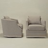 KINWELL 31" Wide Linen Fabric Upholstered Swivel Barrel Chair, Set of 2 - 3 of 4