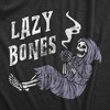 Mens Lazy Bones T shirt Funny Relaxing Scary Halloween Skeleton Tee For Guys - Crazy Dog Men's T Shirt - image 2 of 4