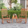 Costway Outdoor Rocking Chair Patio Eucalyptus Wood Rocker Ergonomic Slatted Garden - 3 of 4