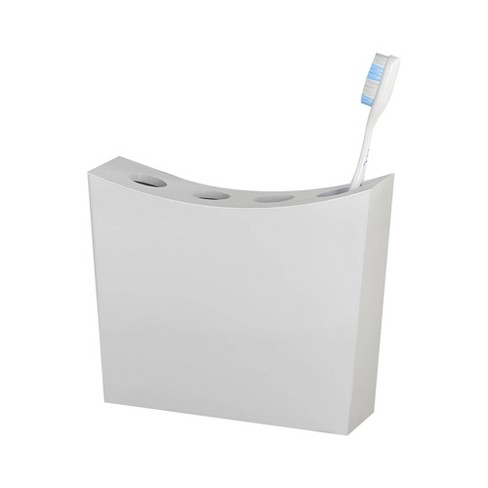 Unique Bargains Toothbrush Holder Stand With Cover With 3 Slots Abs For  Bathroom For Toothpaste White 8.86''x2.87'' 1pc : Target