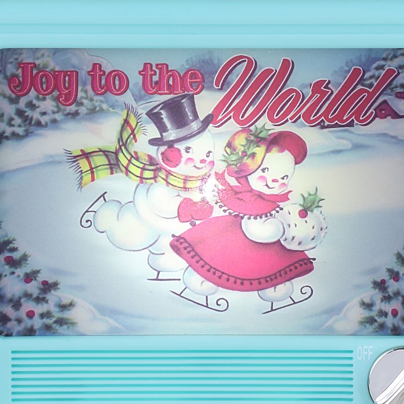 Mr. Christmas 3.75" Musical LED TV Ornament - Teal, 5 of 7