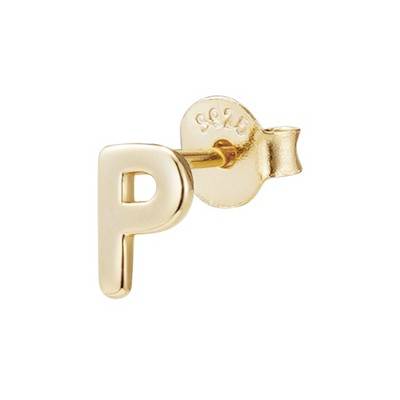 Adornia 14k Gold Vermeil .925 Sterling Silver Single Initial Stud Earring