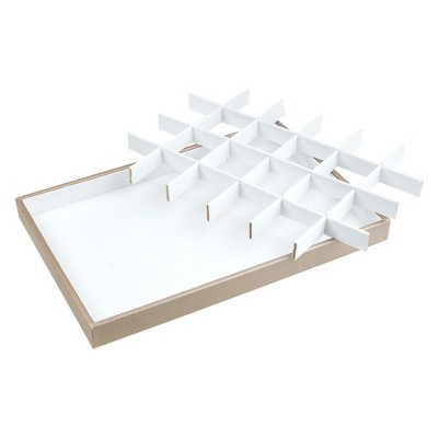 White PU Leather Stackable Jewelry Organizer Tray with 24 Grids