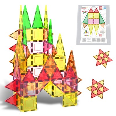 PICASSO-TILES 12 PC Magnetic Tiles, Magnetic Building Blocks for Kids, Magnet for Kids 3+