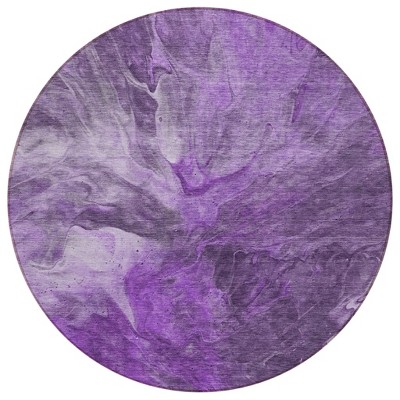 Purple Lilac And Eggplant Abstract Washable Indoor Outdoor Area Rug