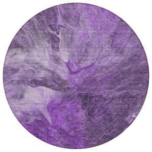 Purple Lilac And Eggplant Abstract Washable Indoor Outdoor Area Rug - 1 of 4