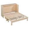 NicBex Full Size Murphy Bed 56.7" Wooden Bed Frame Morden Hideaway Wall Bed with Top Shelf, 2 Drawers for Guest Room - 4 of 4