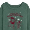 Women's - Winnie the Pooh - Wishing For A Merry Christmas Lightweight French Terry Wide Neck Long Sleeve Shirt - 2 of 4
