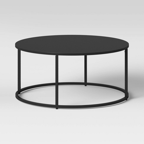 Black coffee store table metal