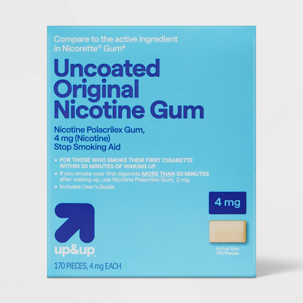 Nicotine 4mg Gum Stop Smoking Aid - Original Flavor - 170ct - up&up™