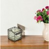 HomeRoots 4" Clear and Brown Glass Tabletop Lantern Candle Holder - 2 of 4