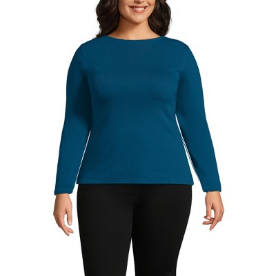 Lands' End Women's Long Sleeve Polished Essentials Boatneck Top