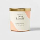 15.1oz Candle Color Block Artwork Vanilla Shimmer Orange/Cream - Opalhouse™