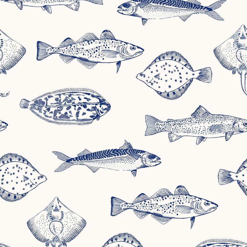 Joules Name The Plaice Coast Blue Wallpaper, 1 of 8