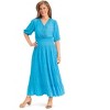Collections Etc Smocked Waist Tiered Short Sleeve V-Neck Dress - 2 of 4