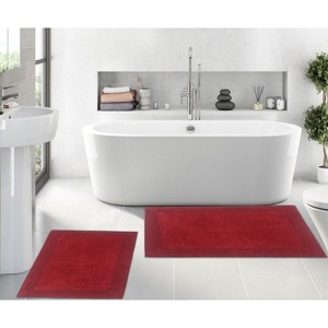 Home Weavers Luxury Collection 100% Cotton Tufted Bathroom Rug Set, Non-Slip Latex Bath Rug Set - 1 of 4
