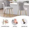 NicBex Velvet Bar Stools Set of 2,Counter Height Bar Stools with Wingback,Button Tufting,Metal Legs,Bar Chairs for Kitchen Island,Home Bar - 4 of 4
