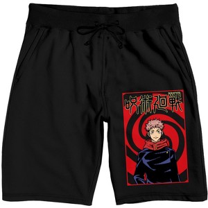Jujutsu Kaisen Yuji Itadori Character Men's Black Sleep Pajama Shorts - 1 of 3