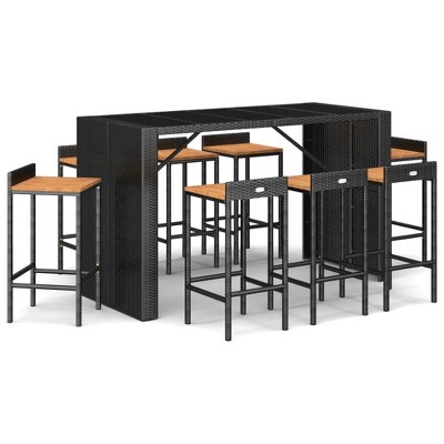 vidaXL Garden Bar Set Black