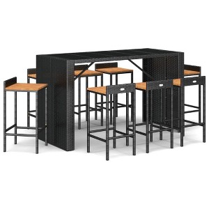 vidaXL Garden Bar Set Black - 1 of 4