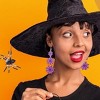 Spooky Halloween Earrings: Bat, Pumpkin & Spiderweb Dangle Design - 4 of 4