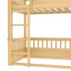 KTMBDW Bunk Bed, Bunk Bed Frame with Ladder and Guardrail, Wood Slats for Dormitory and Bedroom, Space Saving - 4 of 4