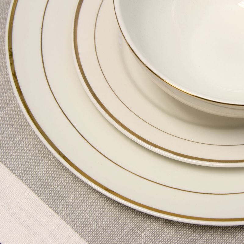 Gibson 16 Piece Dinnerware Double Gold Banded Set, 5 of 7
