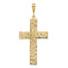 Black Bow Jewelry Men's 14k Yellow Gold Nugget Style Cross Pendant, 23 x 50mm - 3 of 4