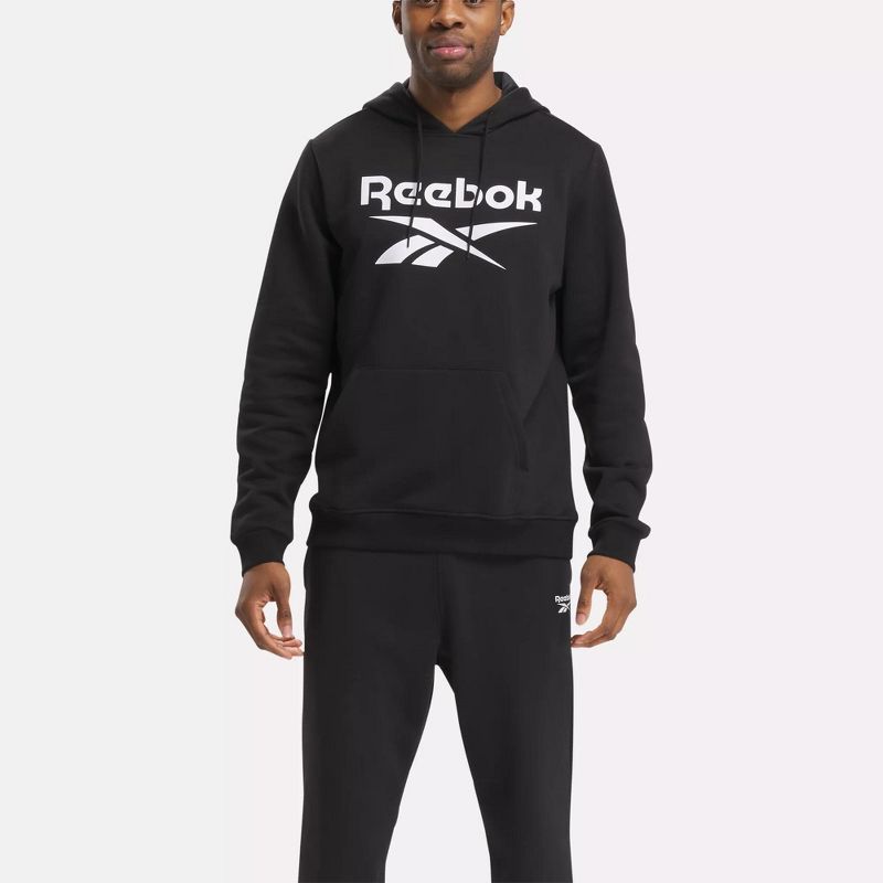 Reebok Identity Fleece Stacked Logo Pullover Hoodie Mens, 2 of 9