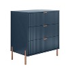 Festivo 3 Drawer Nightstand Navy: Scandinavian Modern Style, MDF Construction, Storage Solution with Anti-Tip Hardware - image 4 of 4