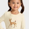 Toddler Girls' Long Sleeve Graphic T-Shirt - Cat & Jack™ Beige - 2 of 4