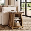 Tribesigns 3-Tier Square End Table with Storage, Wood Finish Nightstand for Living Room & Bedroom, Closed Back Design, Easy Assembly - 4 of 4
