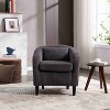 CAVINAS Corduroy Barrel Accent Chair with Curved Backrest and Pillows,Cozy Upholstered Living Room Chairs,Reading Chairs for Living Room - 2 of 4