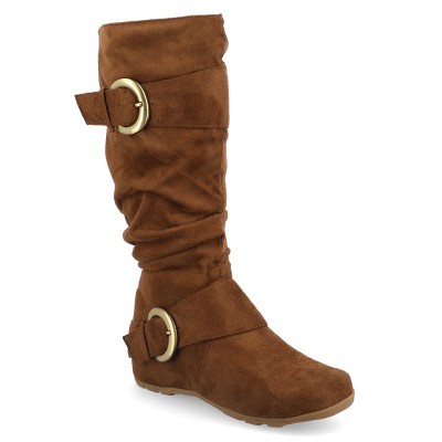 Journee Collection Womens Jester-01 Hidden Wedge Riding Boots Camel 10 ...