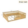 CAVINAS French Full Size Bed Frame, Pine Wood Platform Bed Frame with Safety Fences, Children's Floor Bed Frame, Montessori Wooden Toddler Bed, - 4 of 4