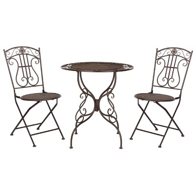 Semly 3pc Bistro Set - Unearthed Rust - Safavieh