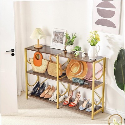 Bookshelf, Iron Wood Storage Rack, 3 Layer Industrial Bookcase, Removable Bookshelf for Bedroom, Living Room, Home, Office