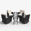 LayinSun Outdoor Patio Furniture Set, Black Rattan Wicker Sectional Swivel Rocker Chairs Sets - 2 of 4