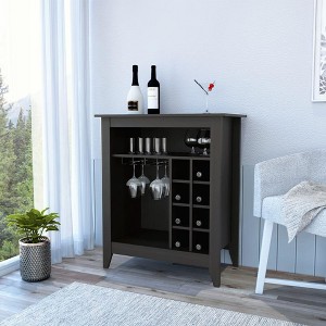 Gulches Black Bar Cabinet: Elegant Storage & Wine Organization - 1 of 4