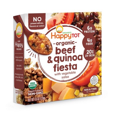 HappyTot Organic Beef & Quinoa Fiesta with Vegetable Salsa Baby Meals - 4.5oz