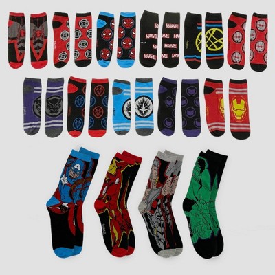 Men's Marvel 15 Days of Socks Advent Calendar 15pk - Colors May Vary 6-12