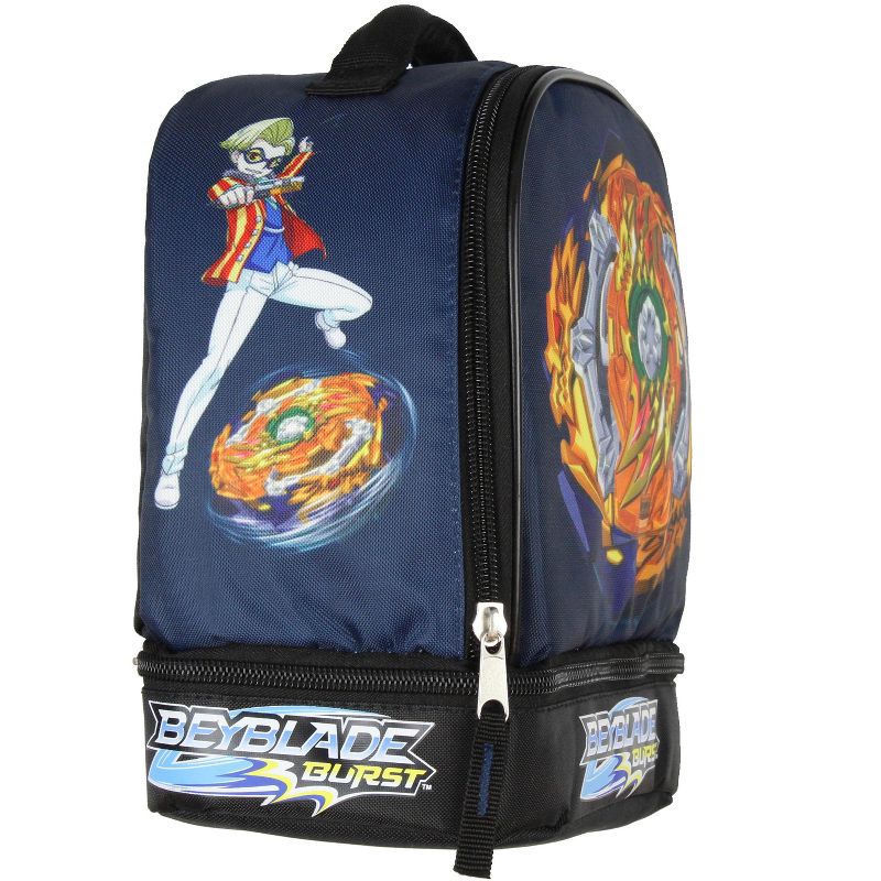 Beyblade Burst Fafnir Spinner Top Insulated Dual Compartment Lunch Bag Blue, 4 of 10