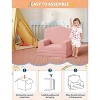 Kids Couch, 2-in-1 Convertible Toddler Sofa Chair, Fold Out Lounger Bed, Soft Teddy Fleece for Playroom, Nursery, Birthday Gift - 4 of 4